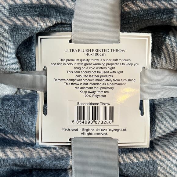 Ultra Plush Blue And Gray Plaid Throw - NWT - Picture 4 of 5